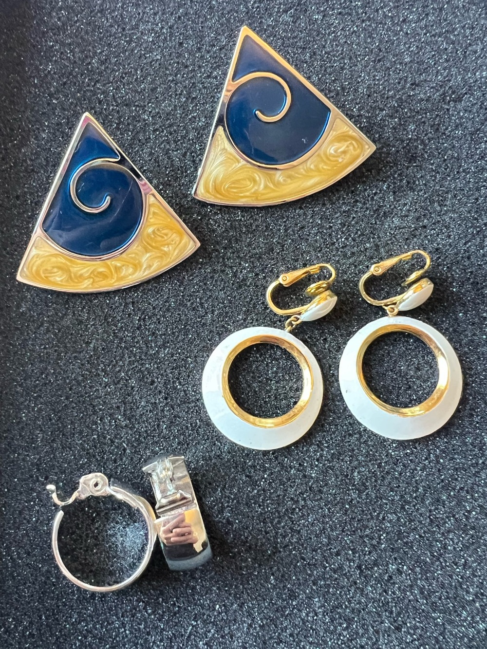 Vintage Clip On Earring Lot of 3 Pairs Monet Trifari